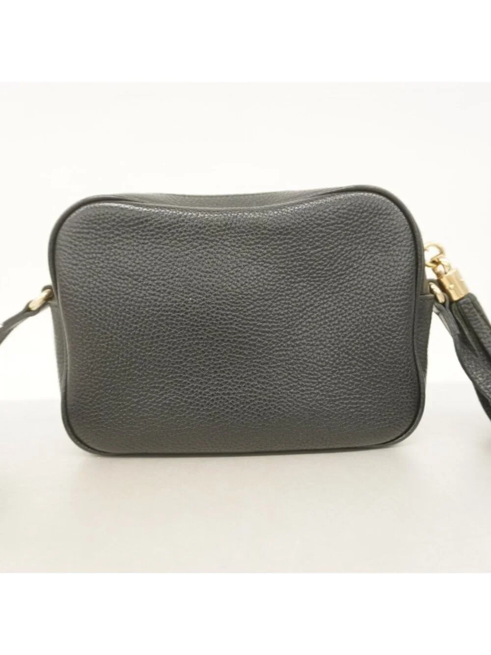 ★SOLD★ Gucci Shoulder Bag Soho Leather Black Champagne Gold - Picture 10 of 10